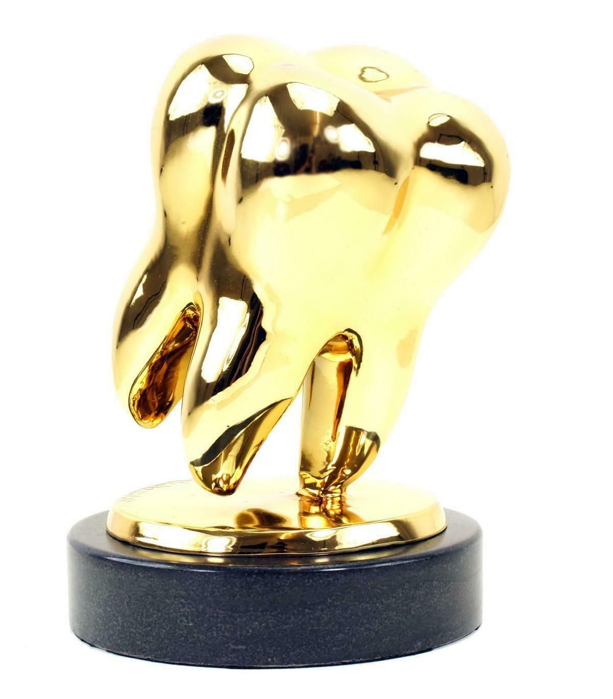 Sculpture Golden Tooth In Gilded Bronze, Contemporary Art, 21st Century. photo Art