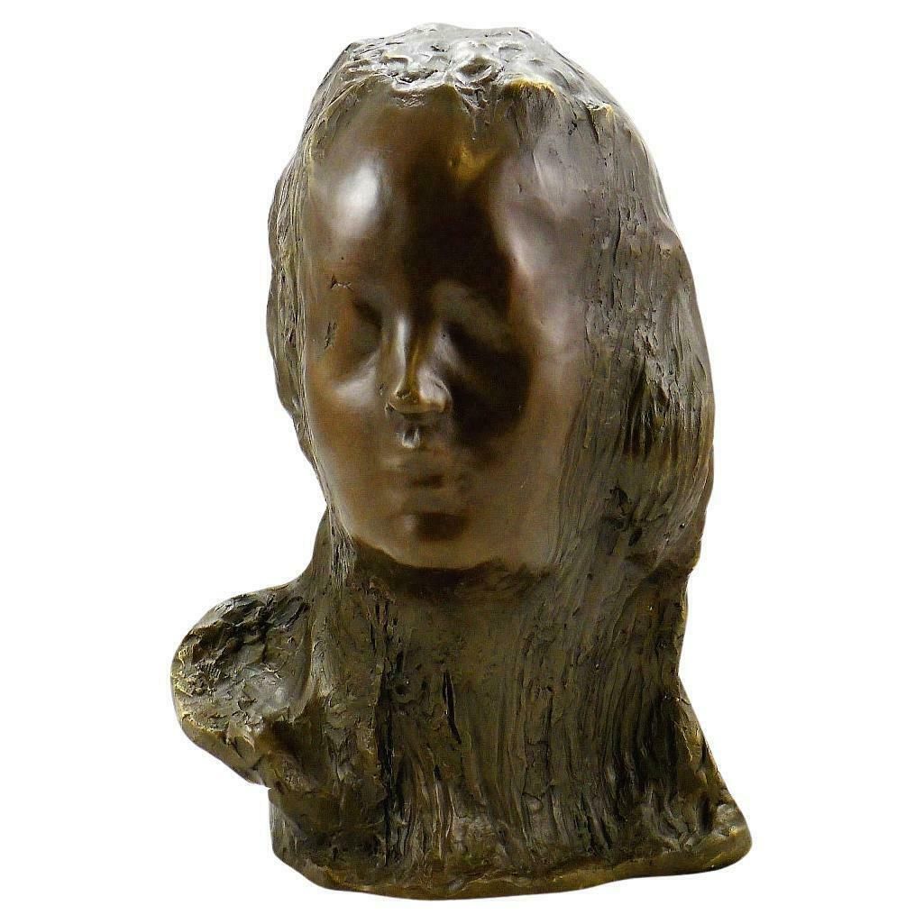 Sculpture Of A Female Bust In Patinated Bronze, Contemporary Art, 21st Century.
