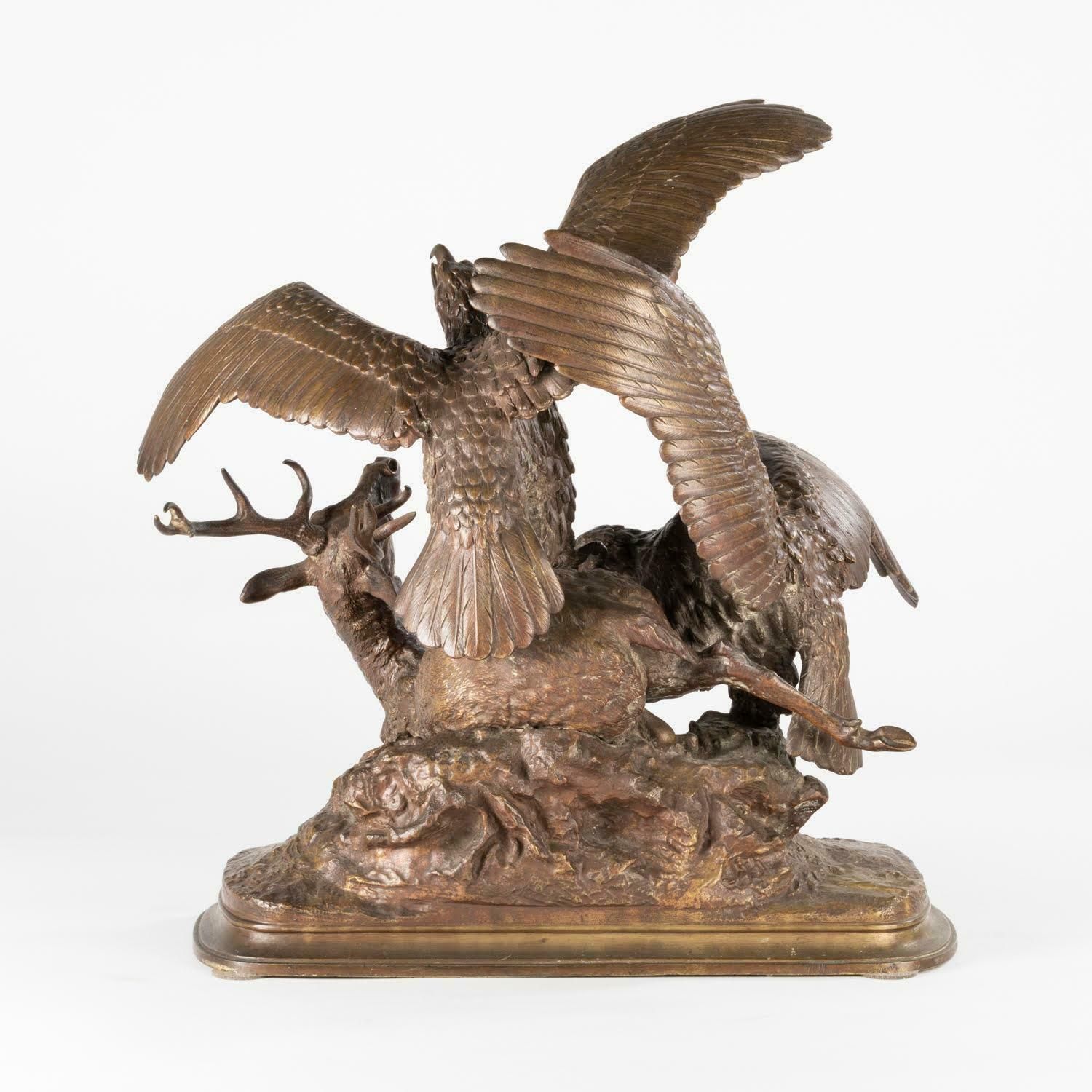 Sculpture In Patinated Bronze By Christophe Fratin, Napoleon III Period. photo for sale