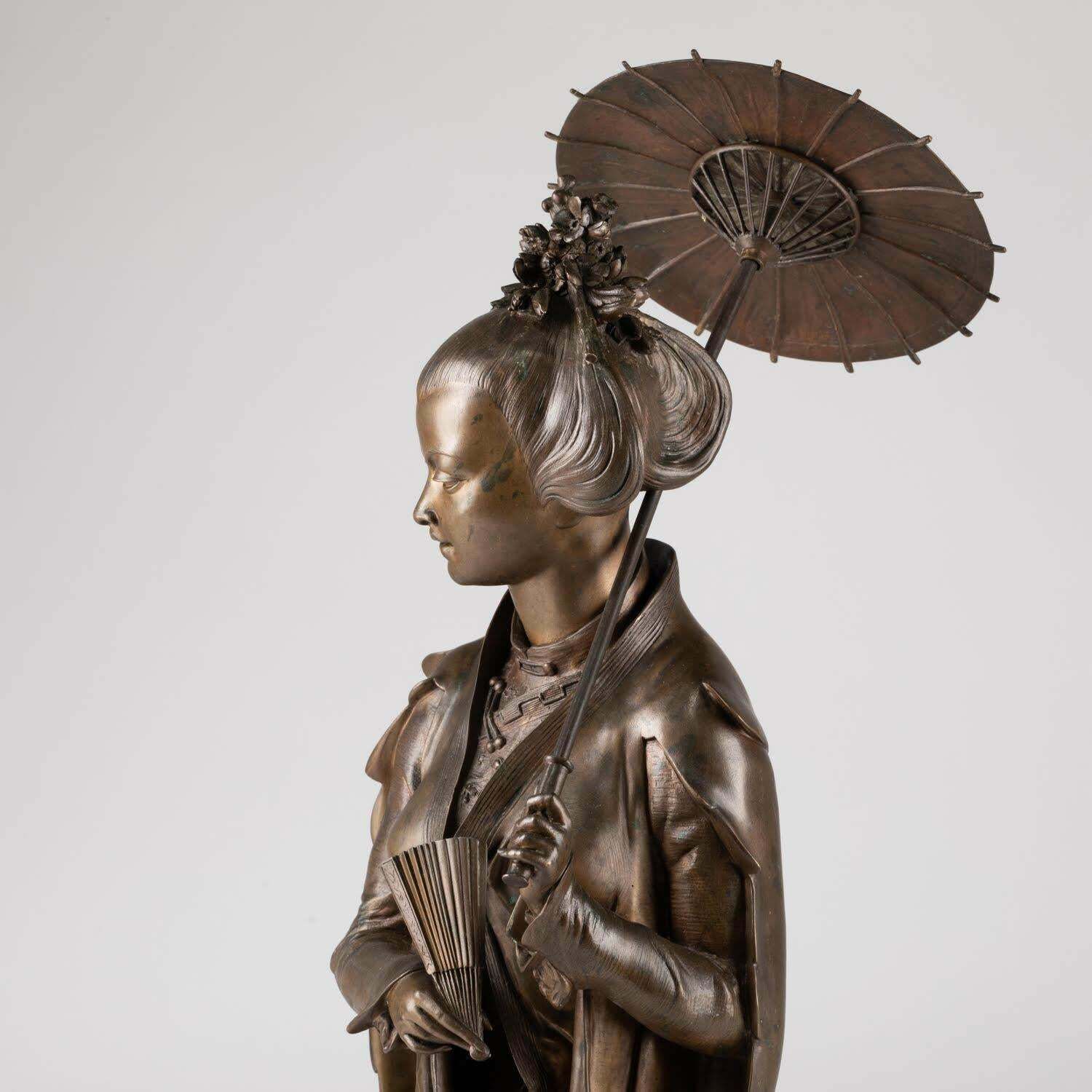 photo furniture Sculpture In Patinated Bronze By Auguste Lalouette, Napoleon III Period.