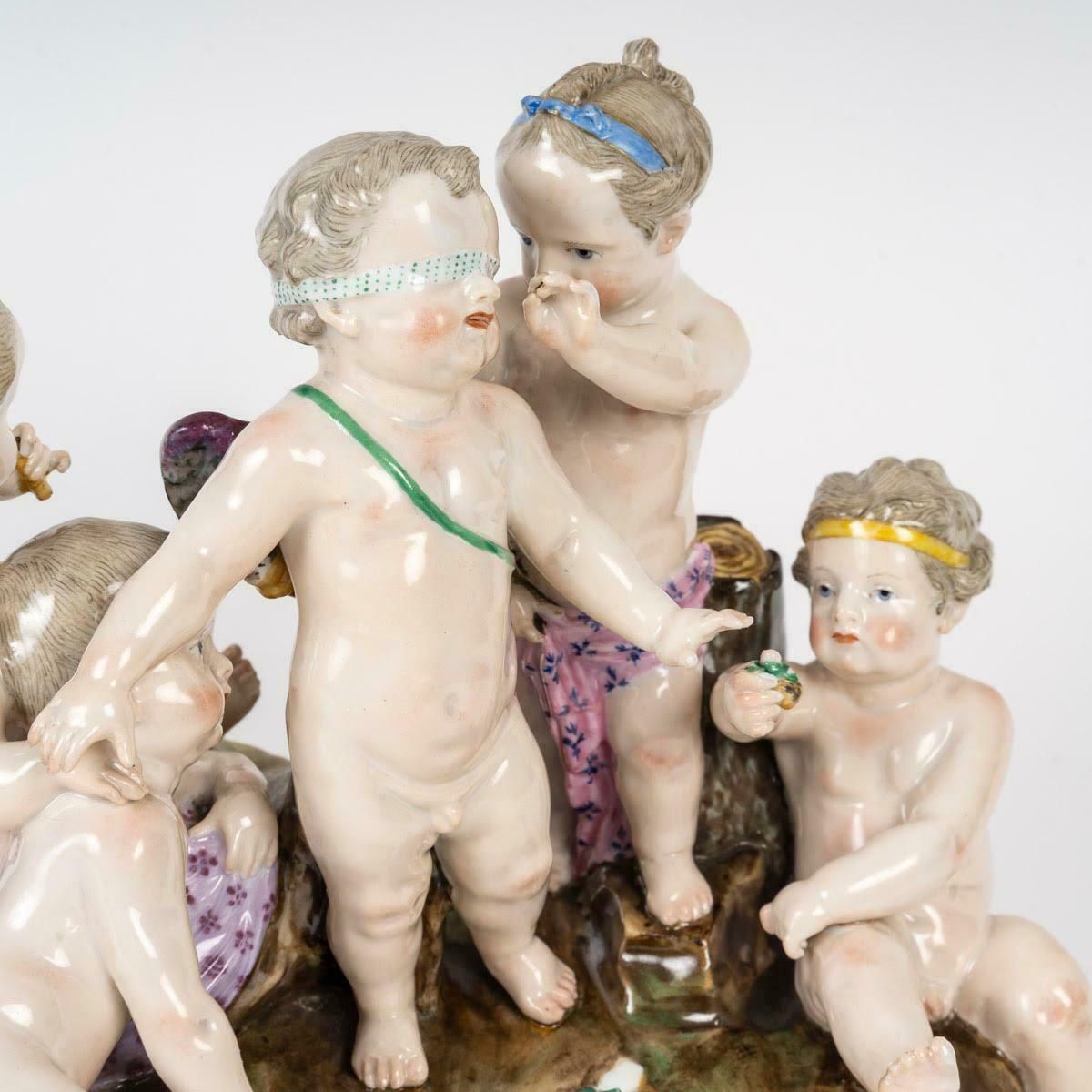 Sculpture, Group In Meissen Porcelain, 19th Century, Napoleon III Period. photo buy