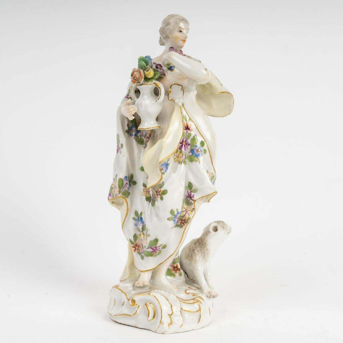 An 18th Century Meissen Porcelain Sculpture Of An Elegant Woman, Louis XV Period photo furniture