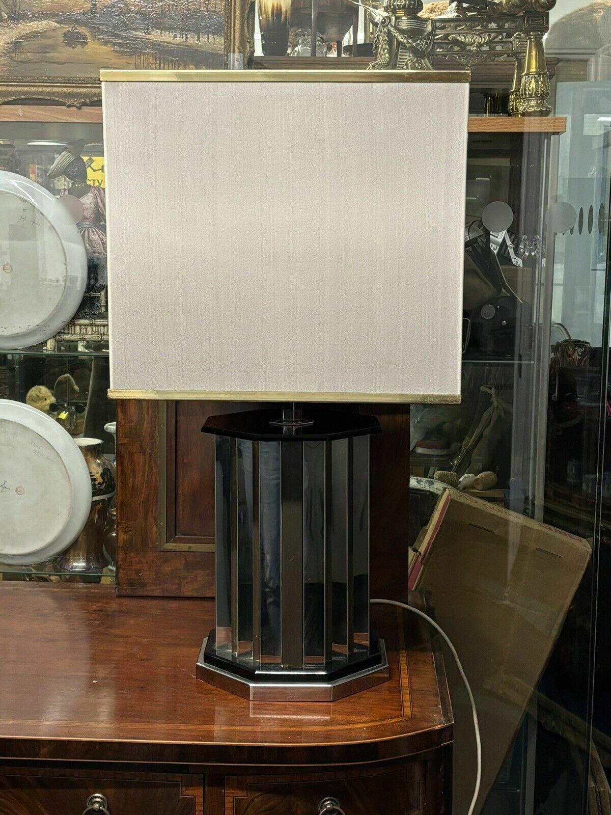 Mid Century Italian Chrome Lamp By Romeo Rega, 1970's photo vintage