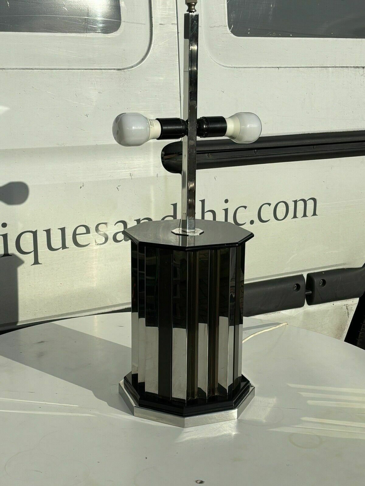 photo furniture Mid Century Italian Chrome Lamp By Romeo Rega, 1970's
