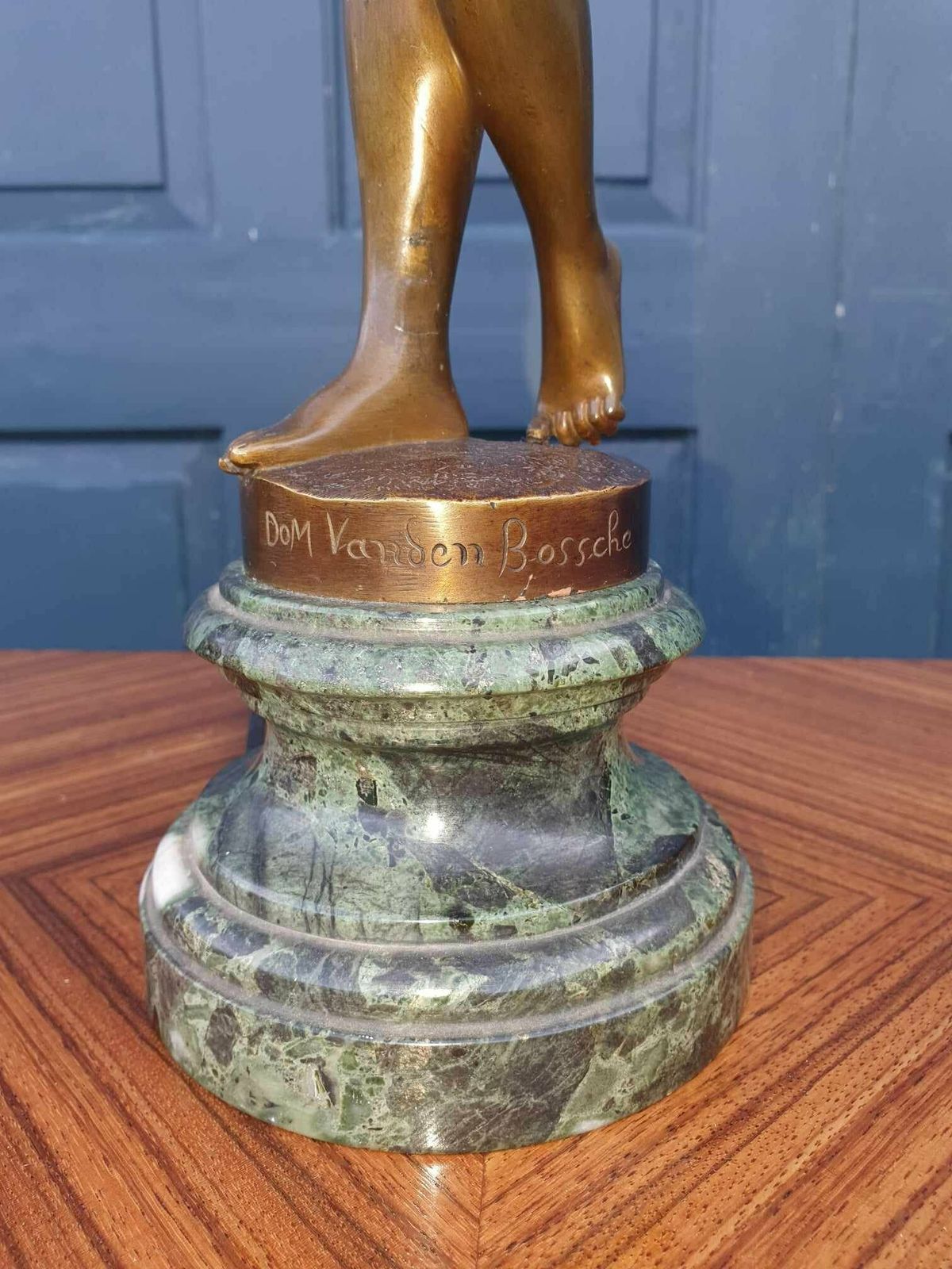 photo for sale Art Nouveau Bronze Nude Snake Dancer Lamp   Dominique Van Den Bossche