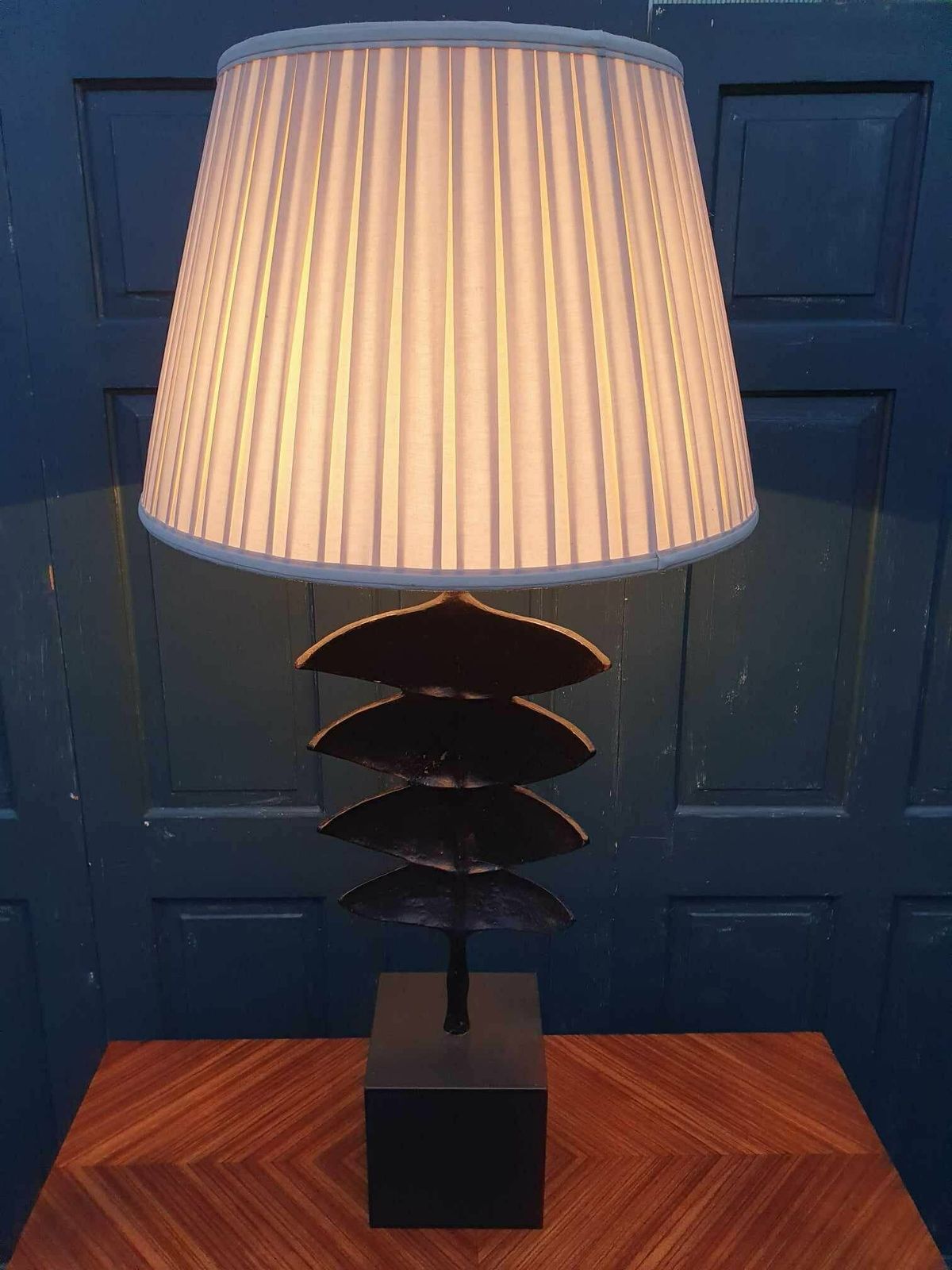 Pair Of Porta Romana "Giacometti Leaf Lamps" photo vintage