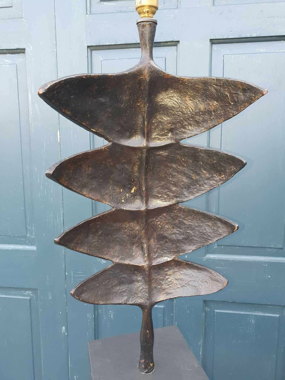 photo for sale Pair Of Porta Romana "Giacometti Leaf Lamps"