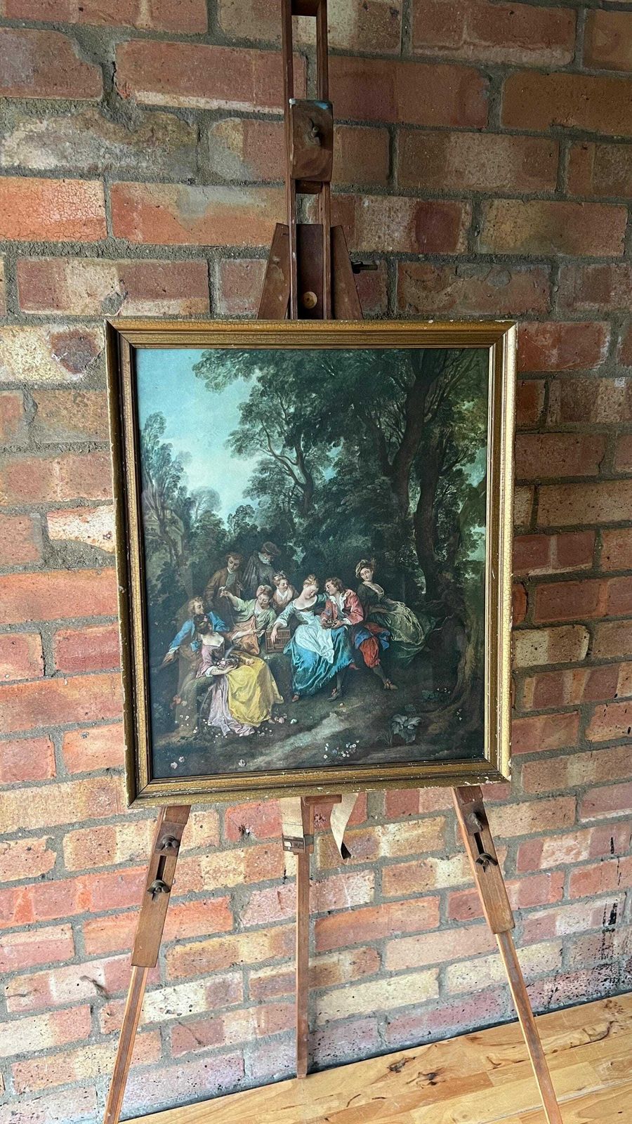 Early 1900’s Lithograph Picture Of French Artist Nicolas Lancret Painting photo furniture