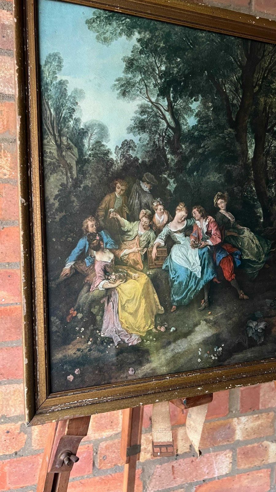 Early 1900’s Lithograph Picture Of French Artist Nicolas Lancret Painting photo vinterior