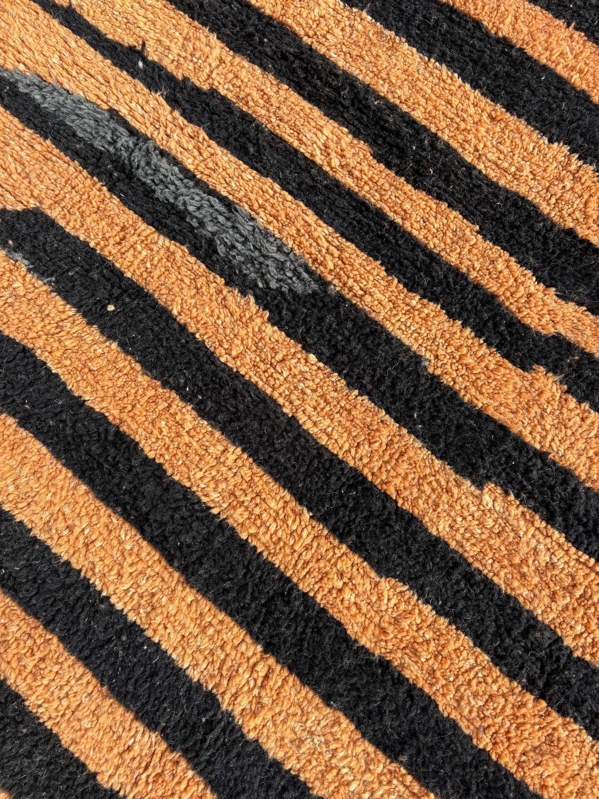 Modern Geometric Moroccan Rug, 215x250 Cm, Authentic Moroccan Carpet, Berber Rug, Handmade Moroccan Rug, Orange And Gray Berber Area Rug photo Textiles