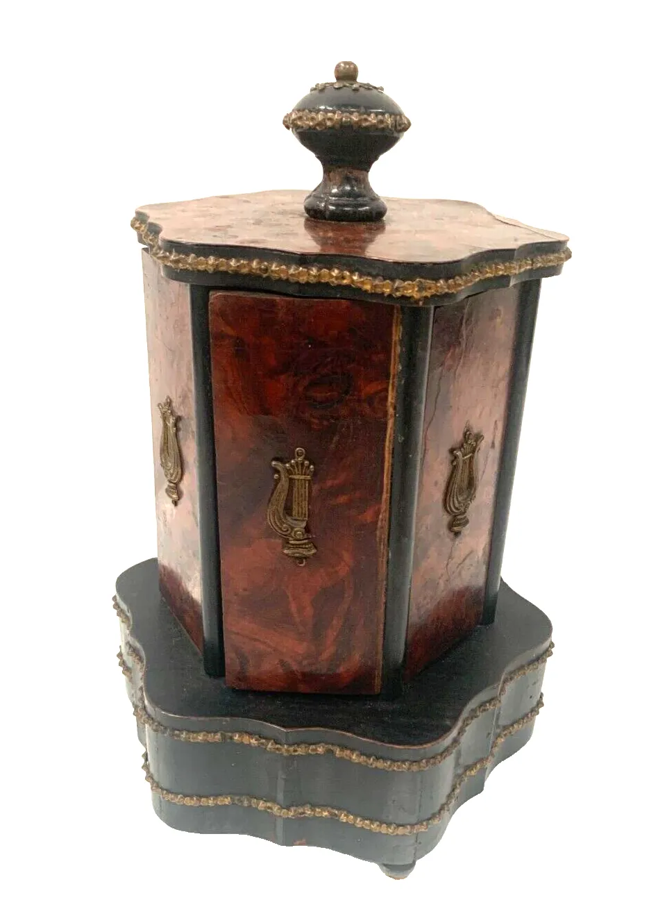 Cigar Box In The Shape Of A Merry Go Round Box Napoleon III Marquetry Ball XIX