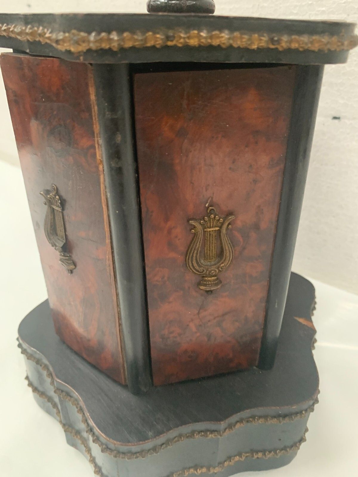 Home Decor Cigar Box In The Shape Of A Merry Go Round Box Napoleon III Marquetry Ball XIX photo
