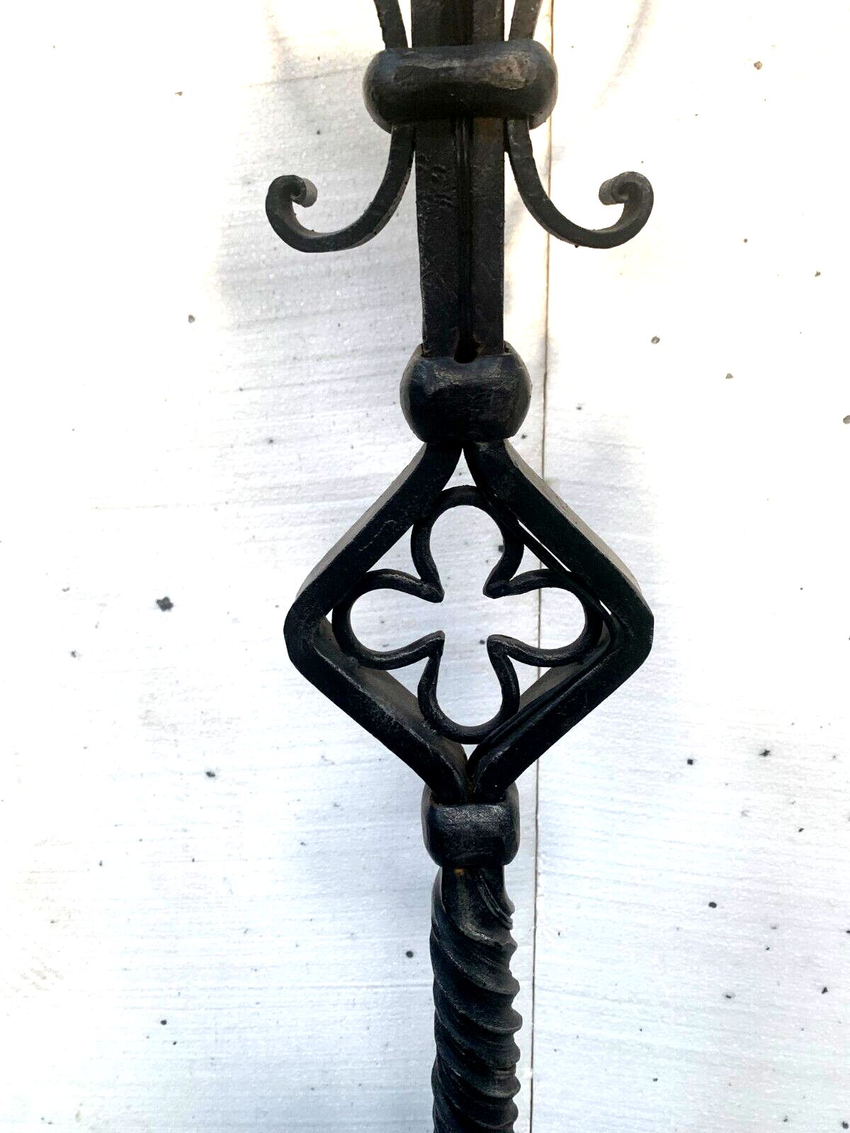 Hammered Iron Candle Spike Has Seven Points Of Light 20th Century photo buy