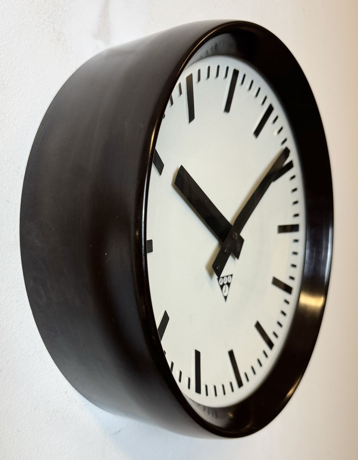Industrial Bakelite Factory Wall Clock From Pragotron, 1960s, 9x photo for sale