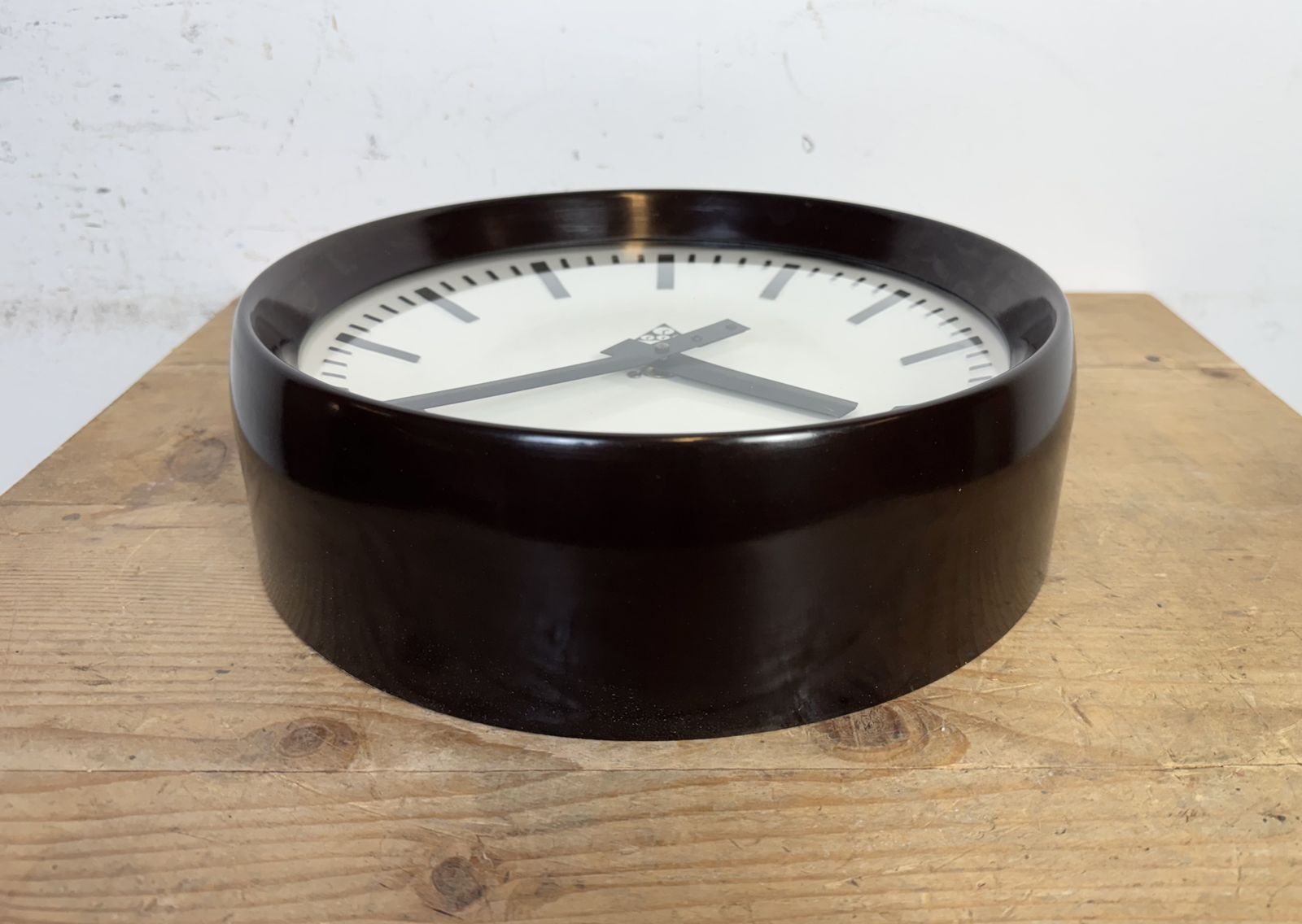 Home Decor Industrial Bakelite Factory Wall Clock From Pragotron, 1960s, 9x photo
