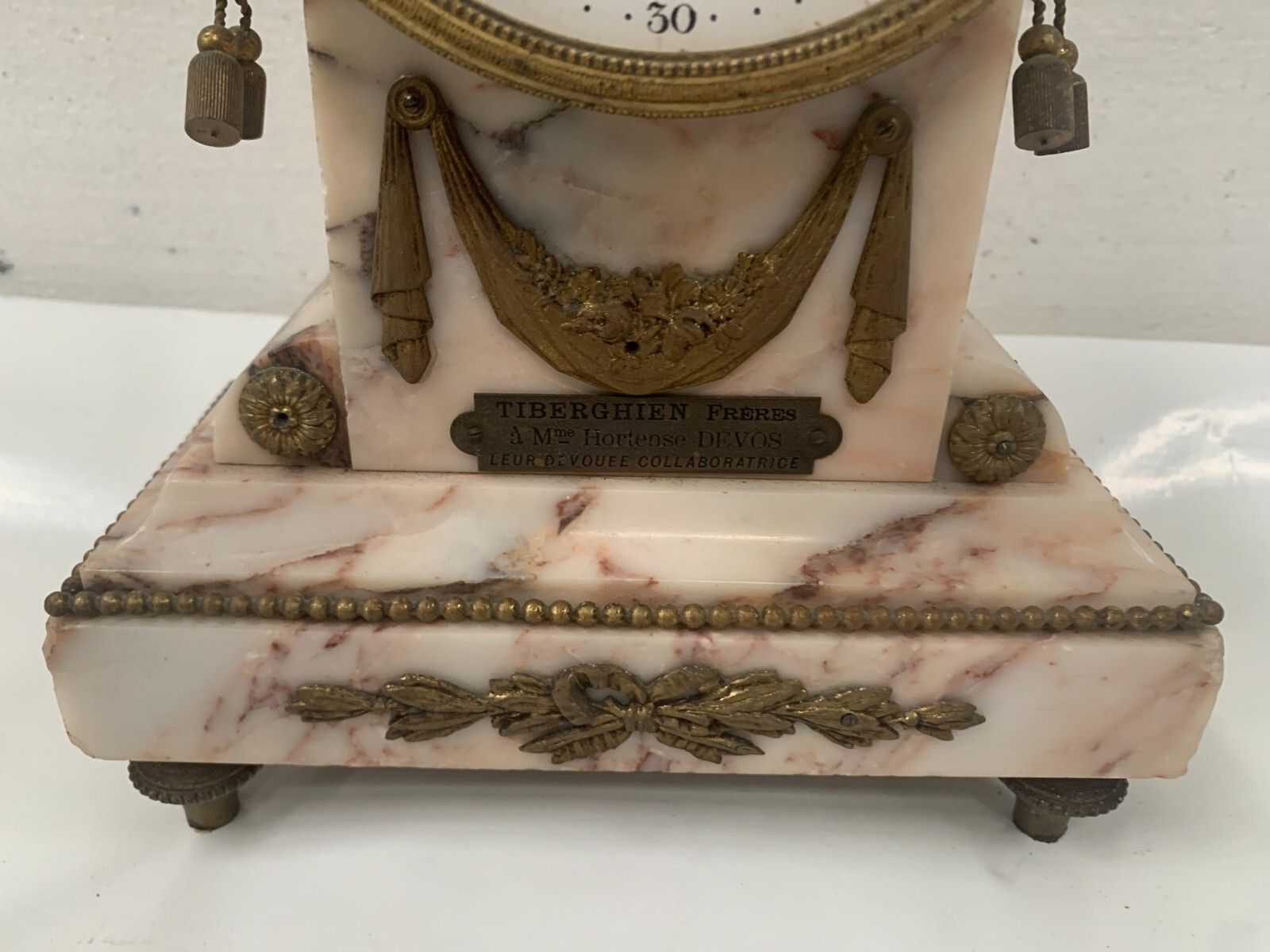 photo vintage Louis XVI Style Three Piece Chiseled Bronze Fireplace Trim