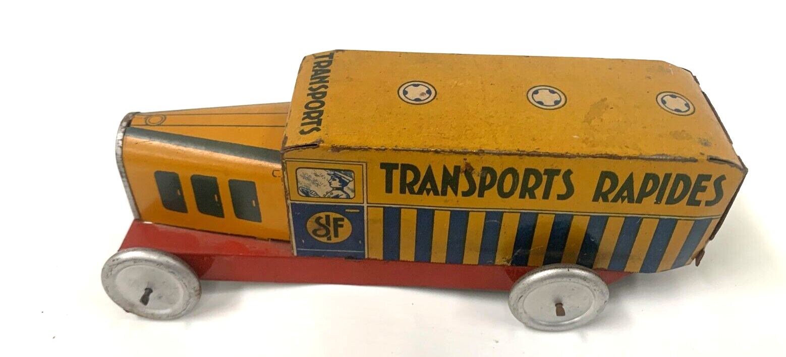 photo for sale Antique Painted Canvas Toy "Transport Truck" 20th Century