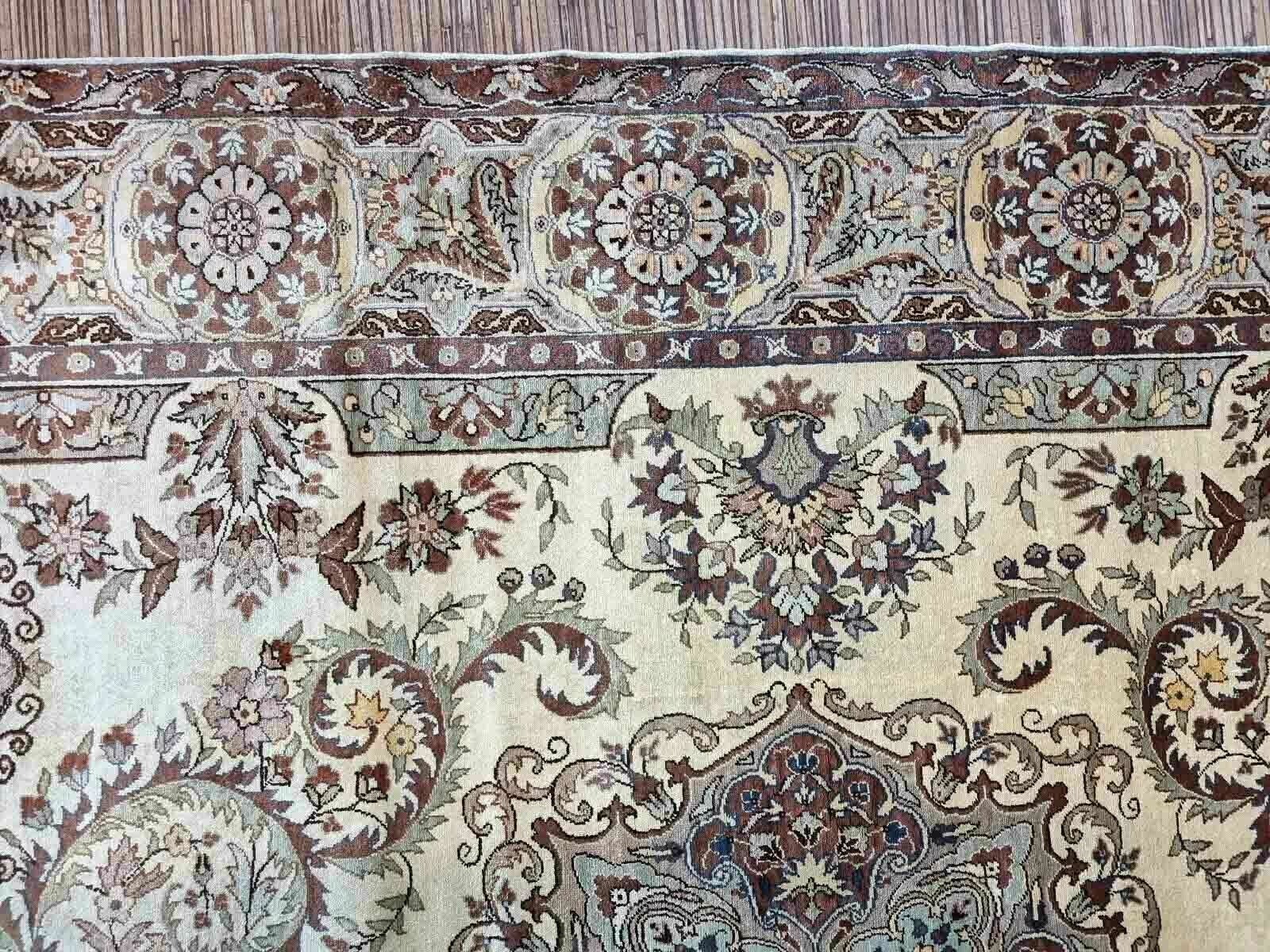 Handmade Vintage Turkish Kayseri Silk Rug 4.3' X 6.7' (132cm X 205cm) 1970s photo furniture