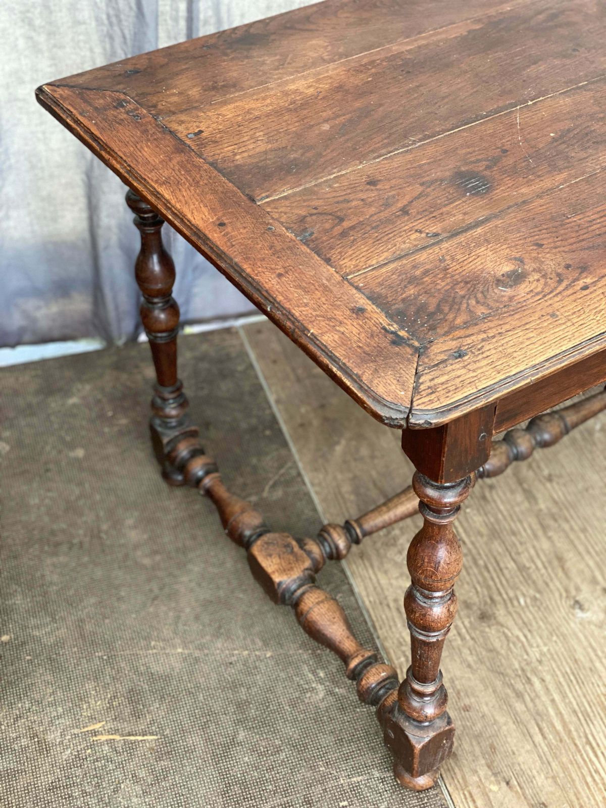18th Century Oak French Tax Collecting Table photo vintage