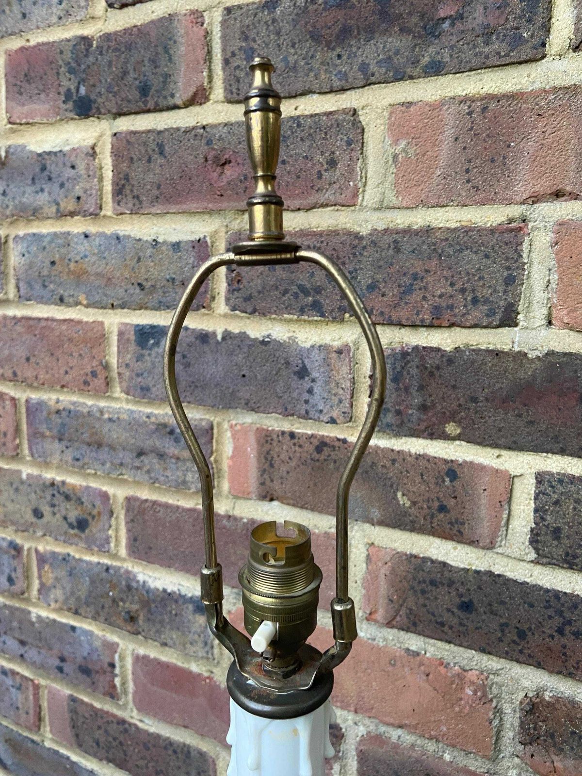 Large 1970s Mock Candlestick And Holder Lamp   Metal, Plastic And Wood, Working photo vintage