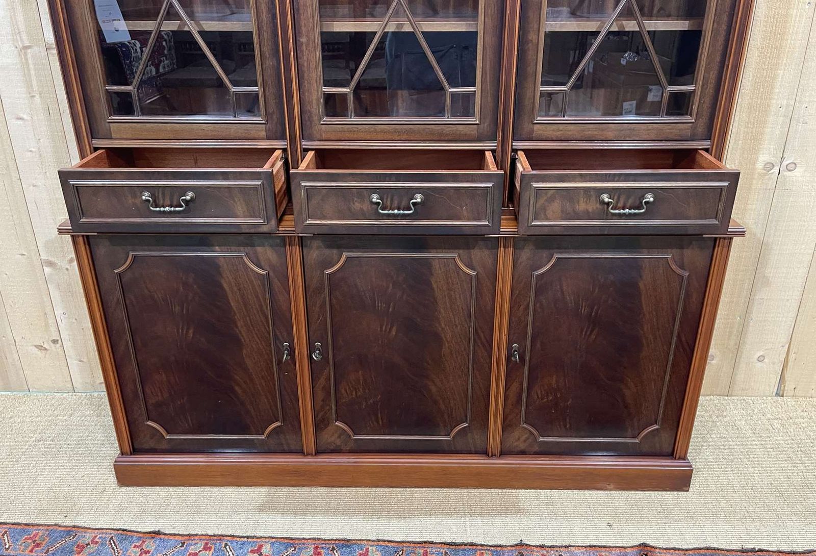 1759.0 English Bookcase 2 Bodies In Mahogany, Work From The 1970s photo