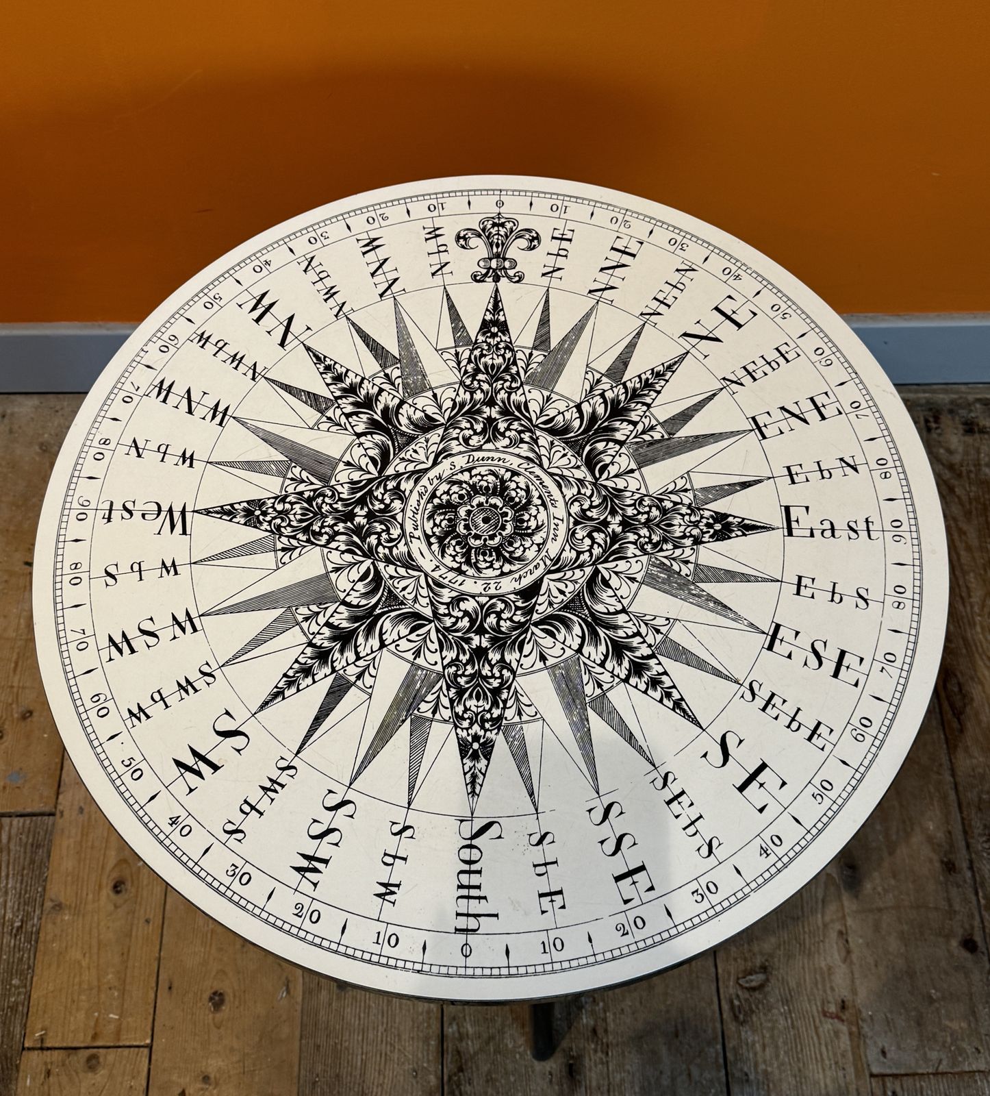 Mid Century Fornasetti Style Compass Occasional Table photo Furniture