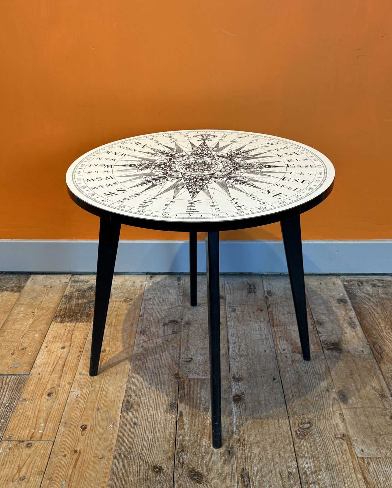 Mid Century Fornasetti Style Compass Occasional Table
