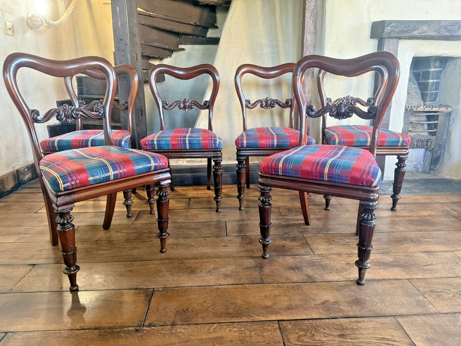 English Antique Matching Drop In Regency Balloon Back Dining Chairs Set Of 6! photo furniture