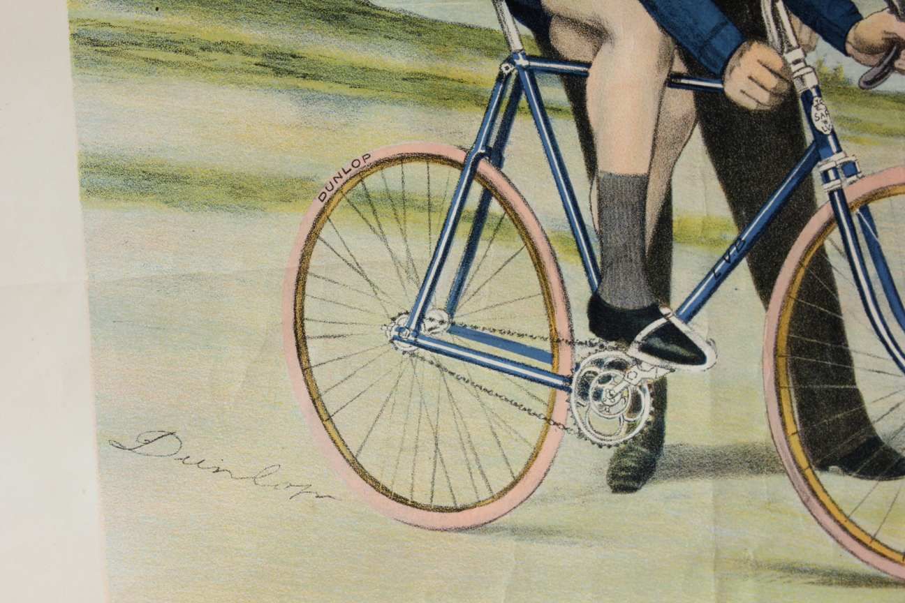 photo buy Saphir Cycles Poster. Francois Faber. Dunlop Bike Tyres Tour De France.