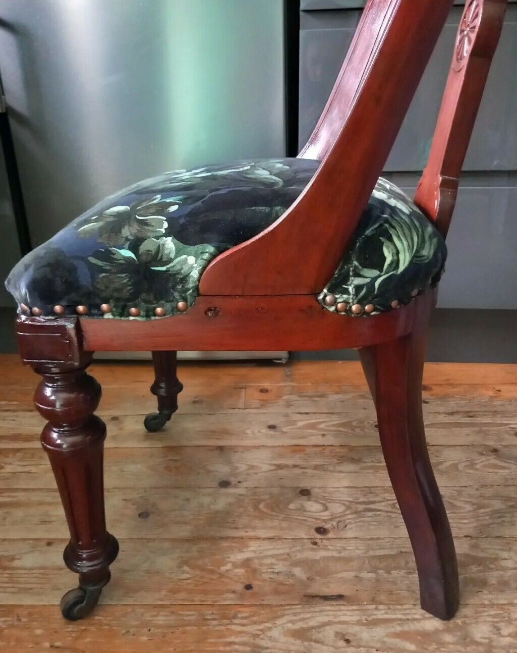 Victorian Mahoganay Solid Wood Chair With Blue House Of Hackney Velvet Limerence Fabric photo Furniture