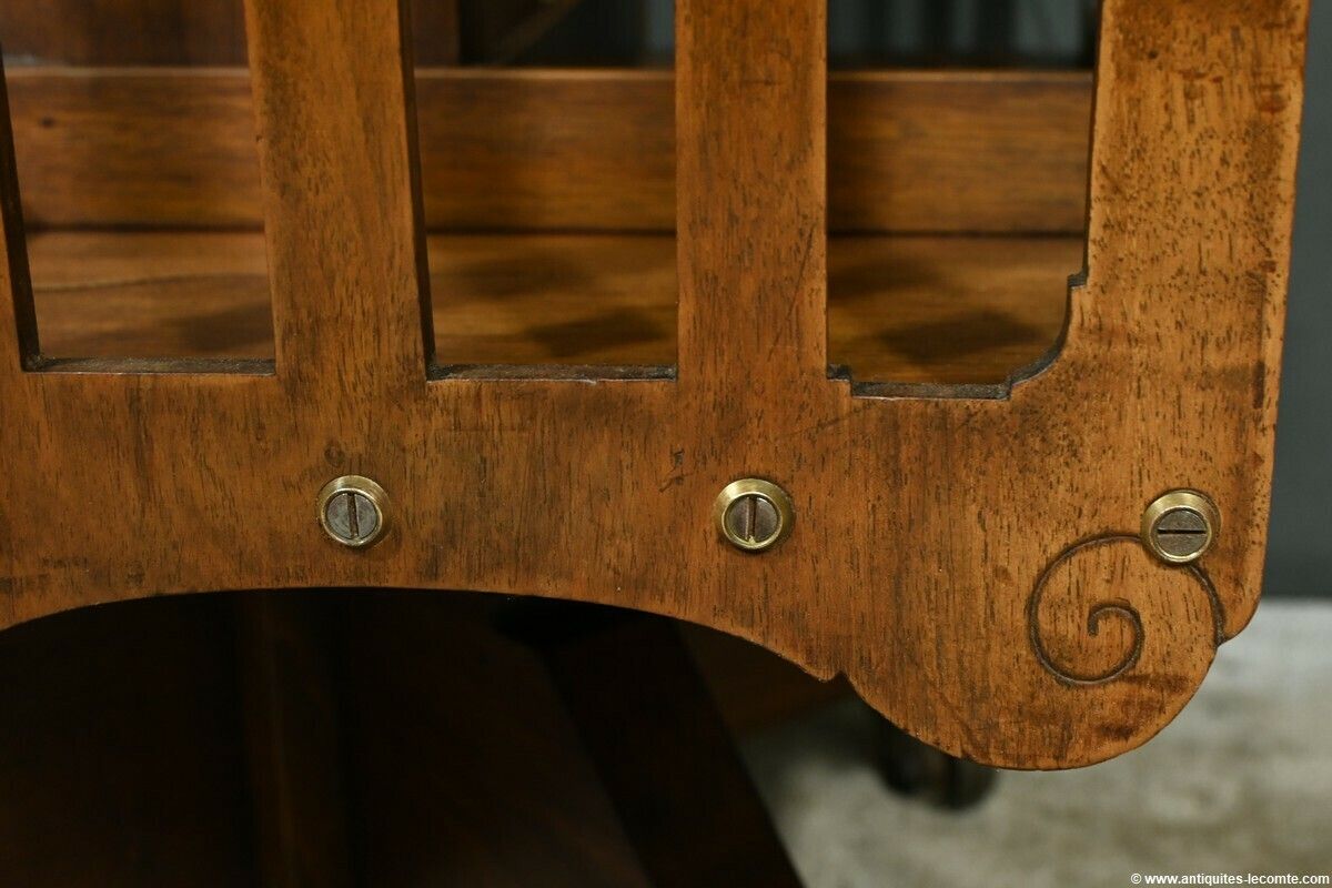 photo buy Revolving Walnut Bookcase, Stamped G.Lancelin – 1900