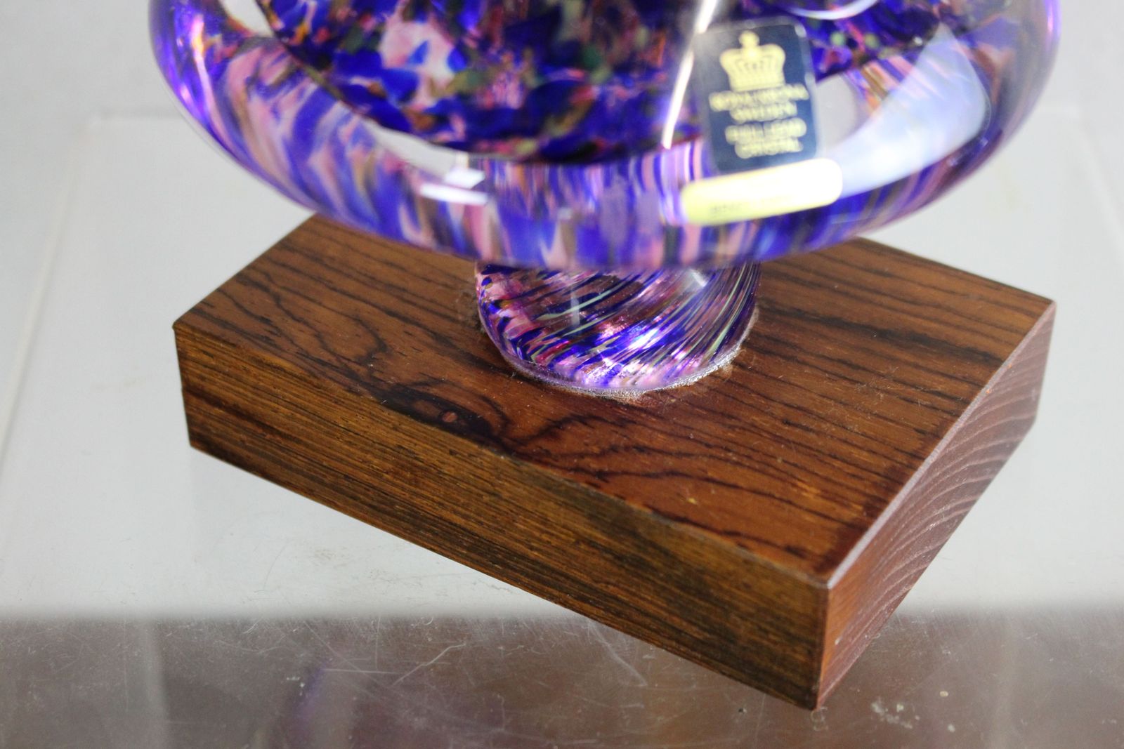 Pair Mid 1970’s Royal Krona Glass Paperweights By Bengt Edenfalk photo vinterior