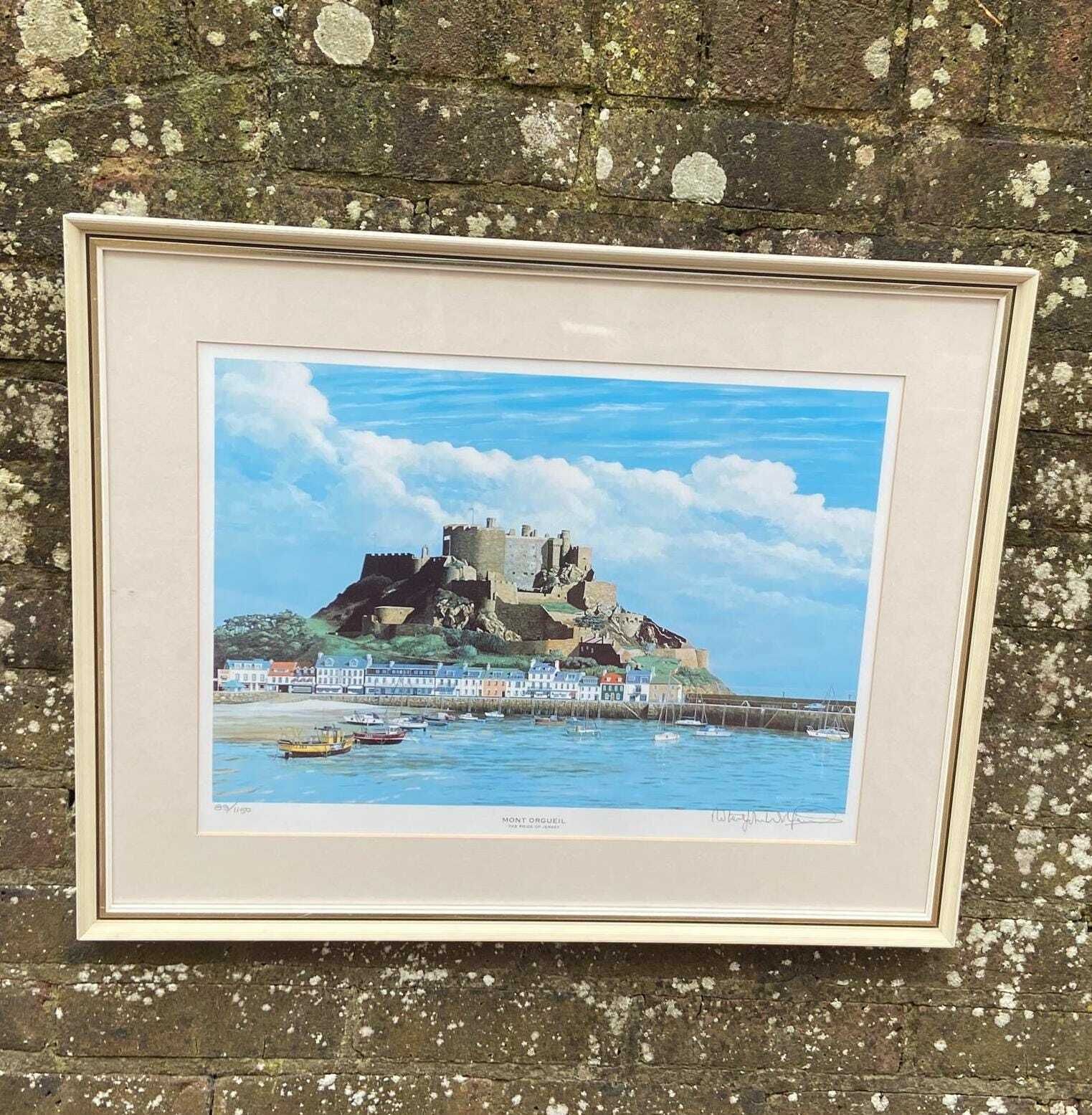 Limited Edition Signed Print (89/1150) Of Mont Orgueil, Pride Of Jersey, Water Colour By Robert John Wolfenden 1997 (66.5cm X 52.5cm)