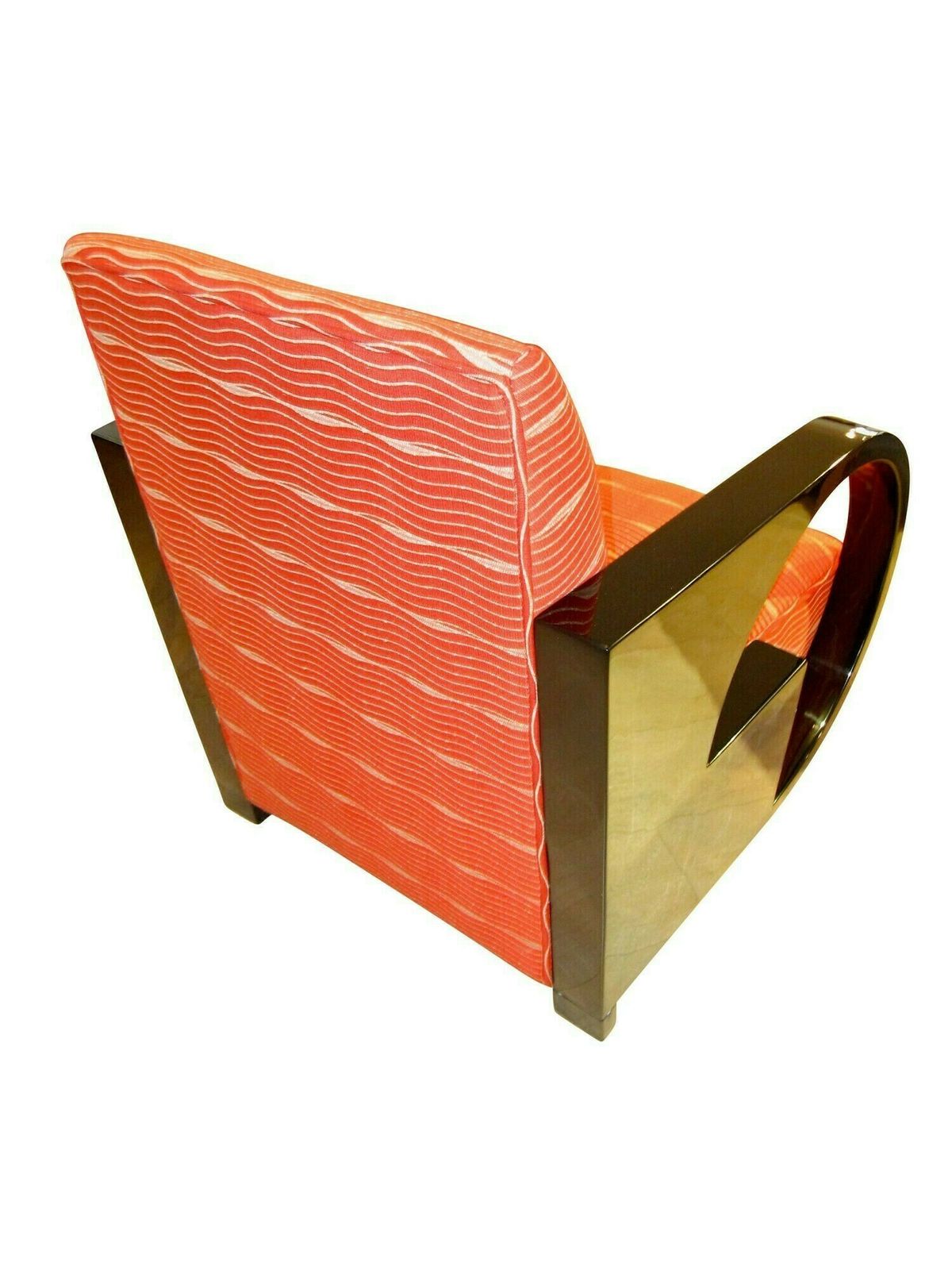Art Deco Club Chair, Black Lacquer And Red Fabric, France Circa 1930 photo 4608.34