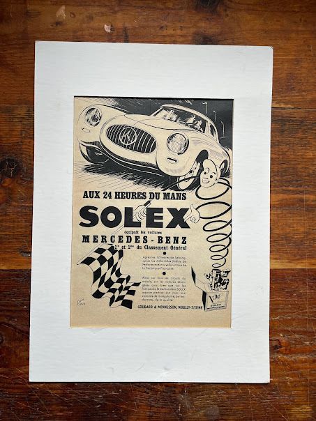 Mercedes Solex 24h Le Mans Advertising Print C1952