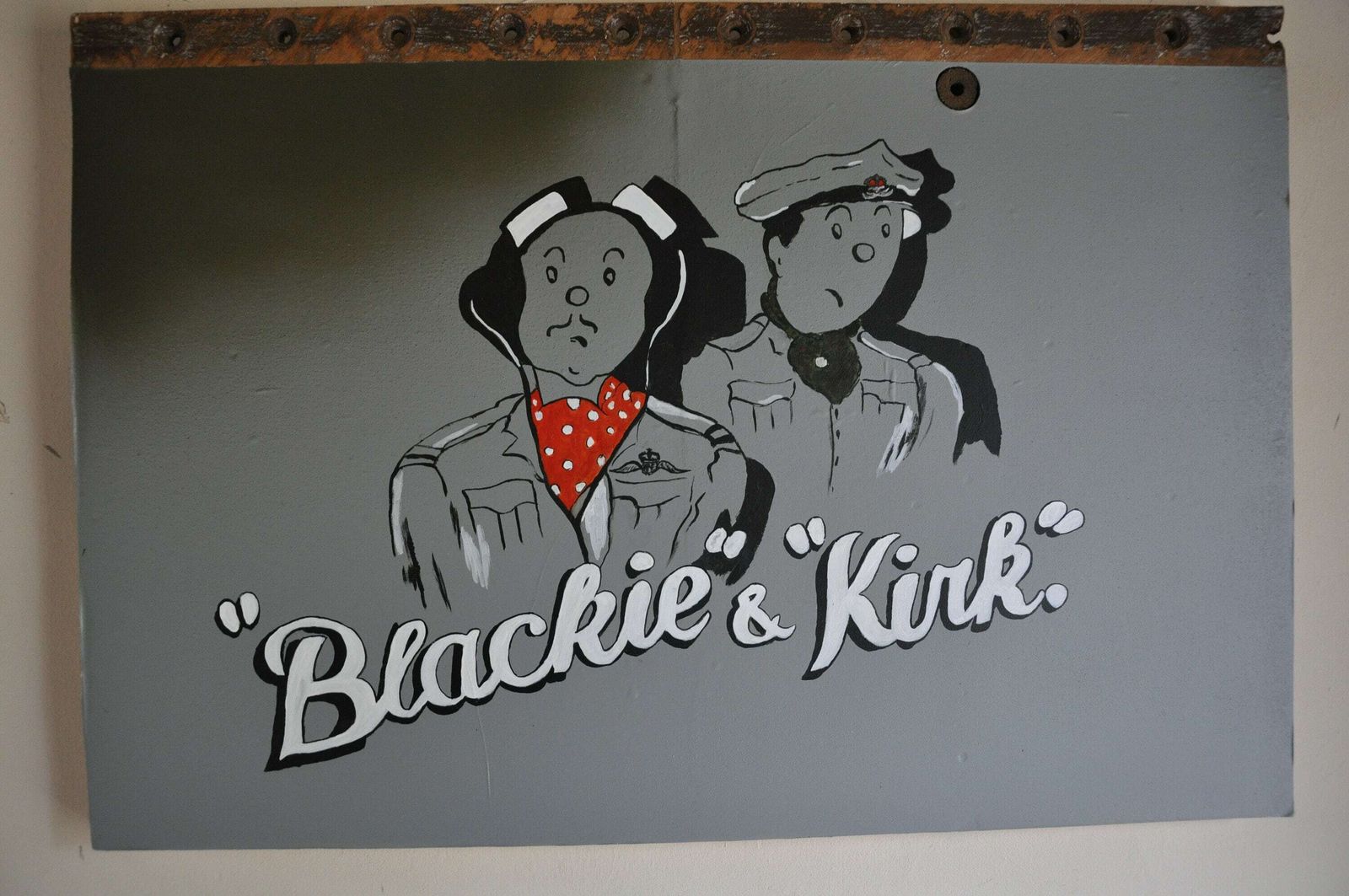 Ww2 De Havilland Mosquito Aircraft 1940’s Airplane Panel With Blackie And Kirk Nose Art photo for sale