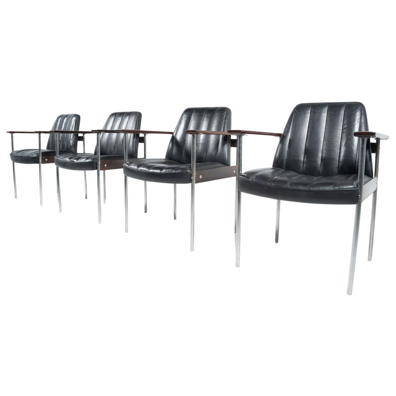Mid Century Modern Pair Of Armchairs Model 1001 By Sven Ivar Dysthe For Dokka Mobler – 2 Pairs Available