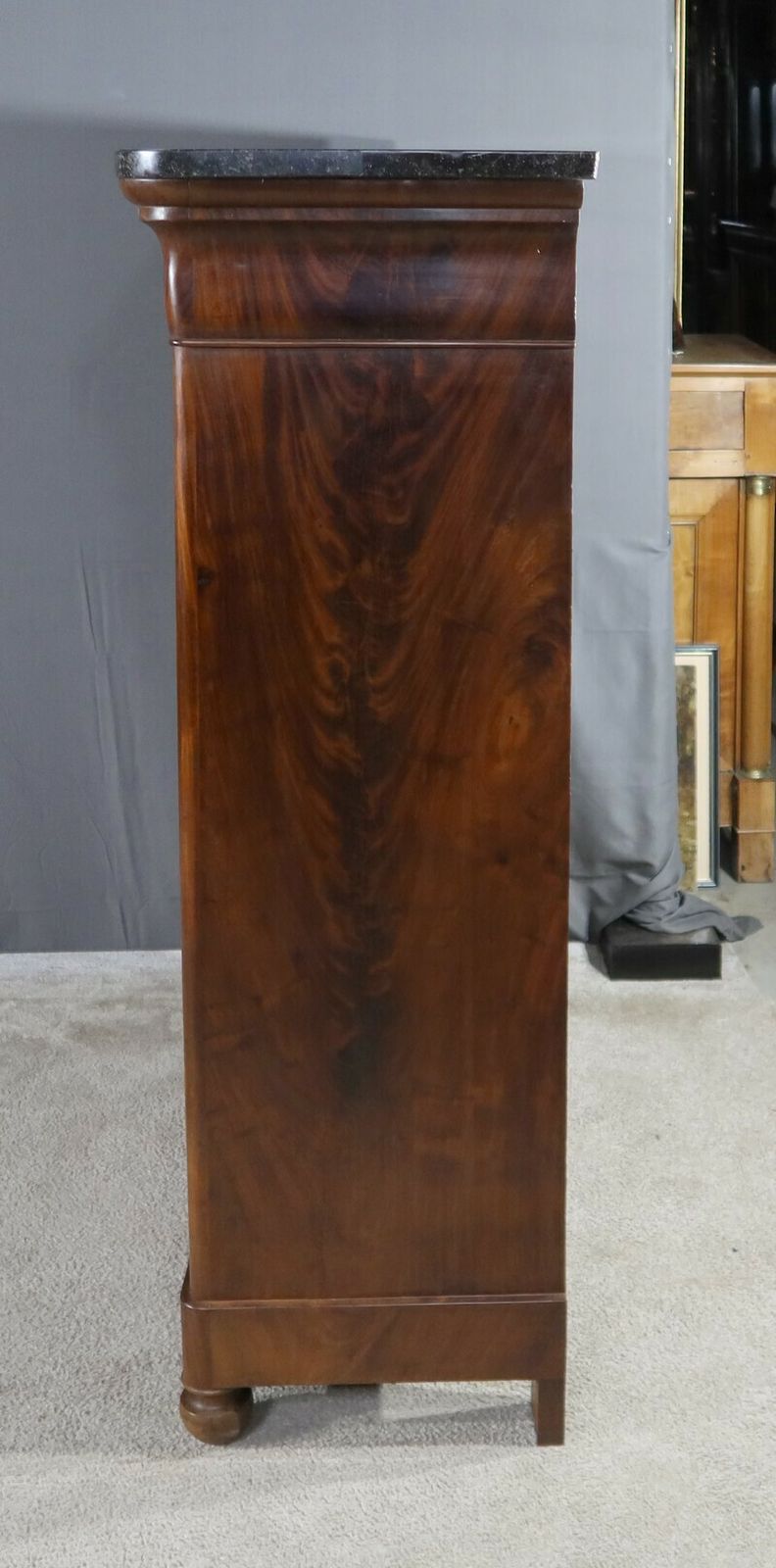 3350.0 Mahogany Burl Chest Of Drawers, Restoration Period – Early 19th Century photo