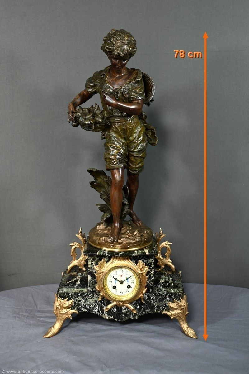 Regulate And Marble Clock, Titled “Gardener”, Signed A. Moreau – Late 19th Century photo furniture