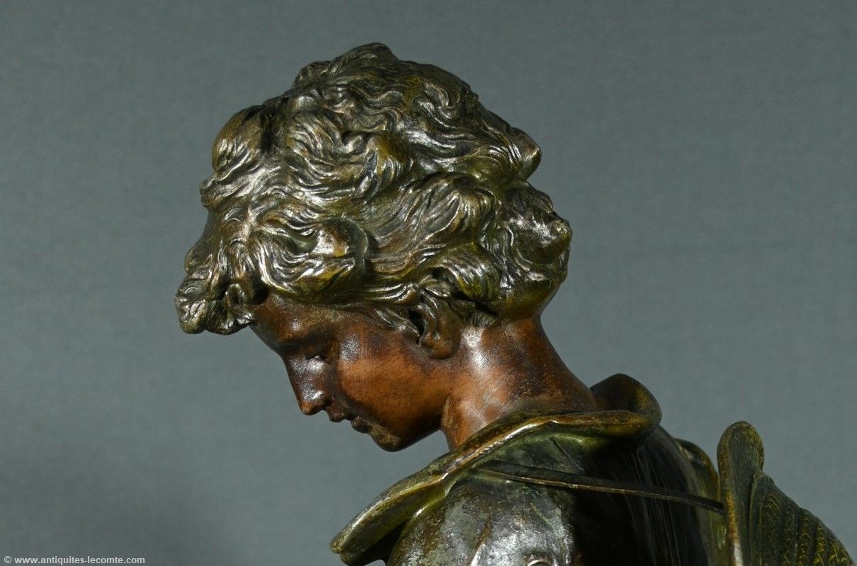 Home Decor Regulate And Marble Clock, Titled “Gardener”, Signed A. Moreau – Late 19th Century photo