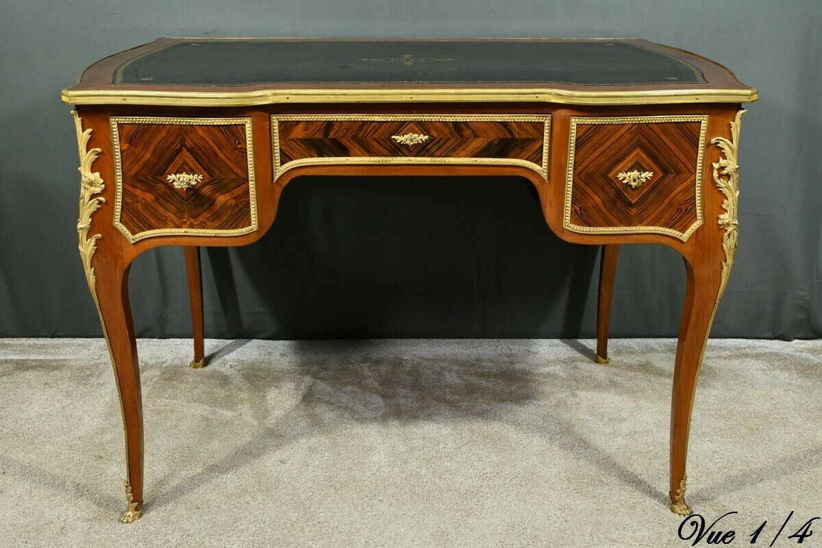 photo furniture Small Middle Desk In Mahogany And Rosewood, Louis XV Style, Napoleon III Period – Mid 19th Century