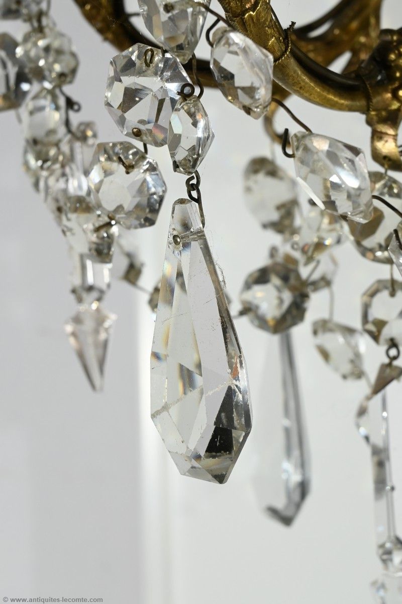 Lighting Bronze And Crystal Tassel Wall Lights, Louis XV Style – Late 19th Century photo