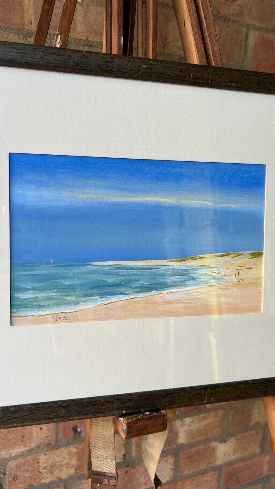 Original Signed And Framed Acrylic Seascape Painting By C. J. Smith photo for sale