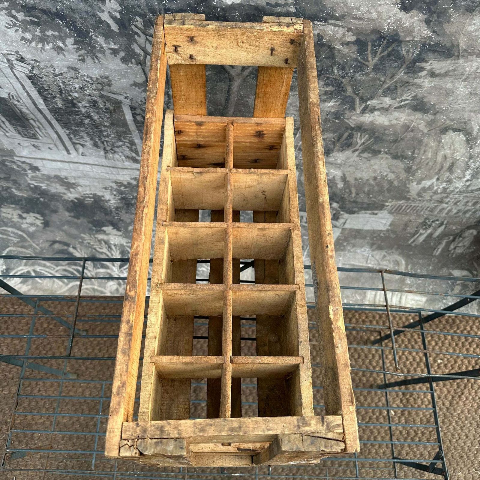Vintage French “Vins De France” Wooden Wine Bottle Crate Carrier   10 Bottles photo 102.0