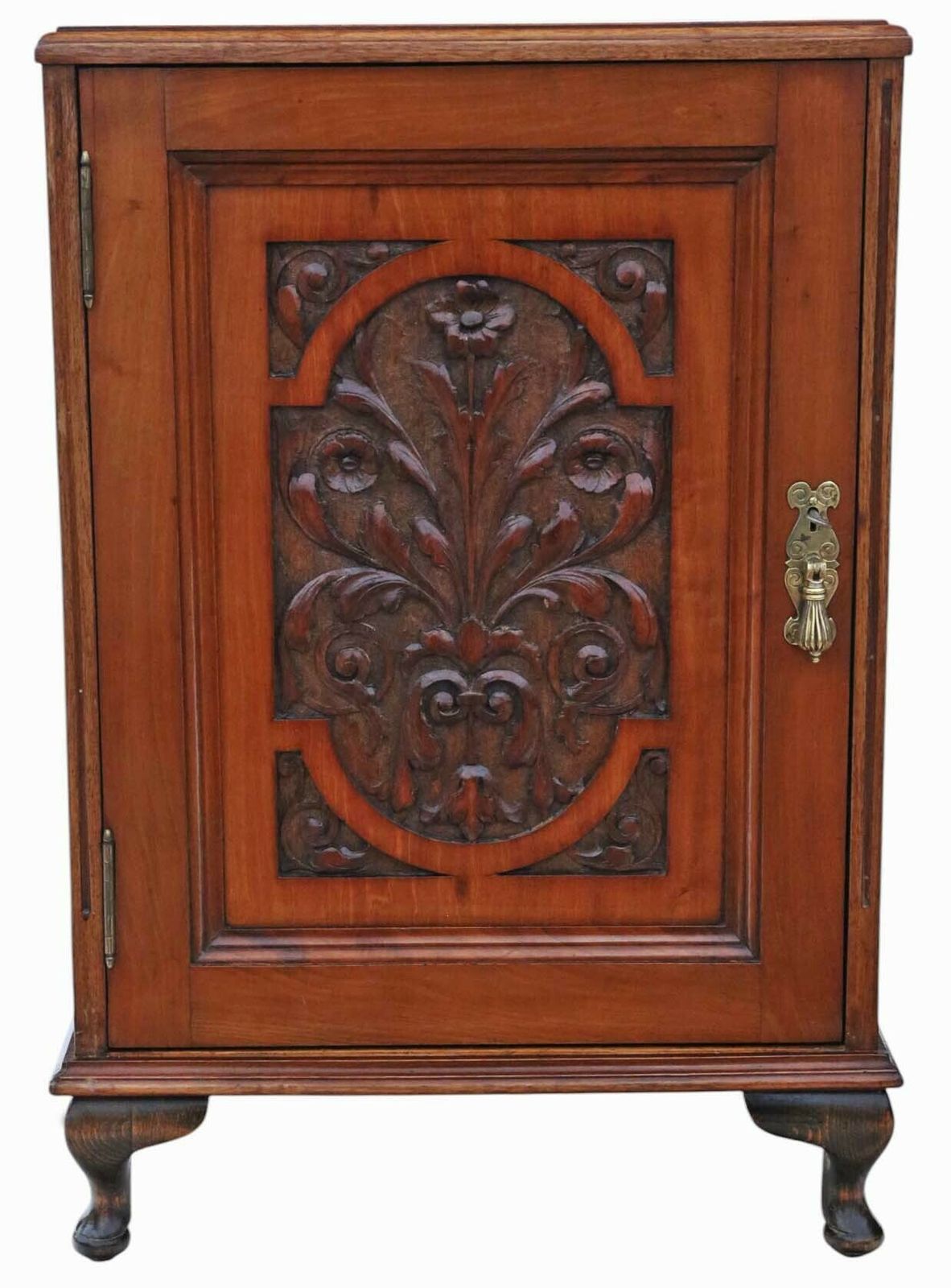Pair Of Antique Carved Walnut Bedside Tables – Quality Vintage Cupboards Drawers photo buy