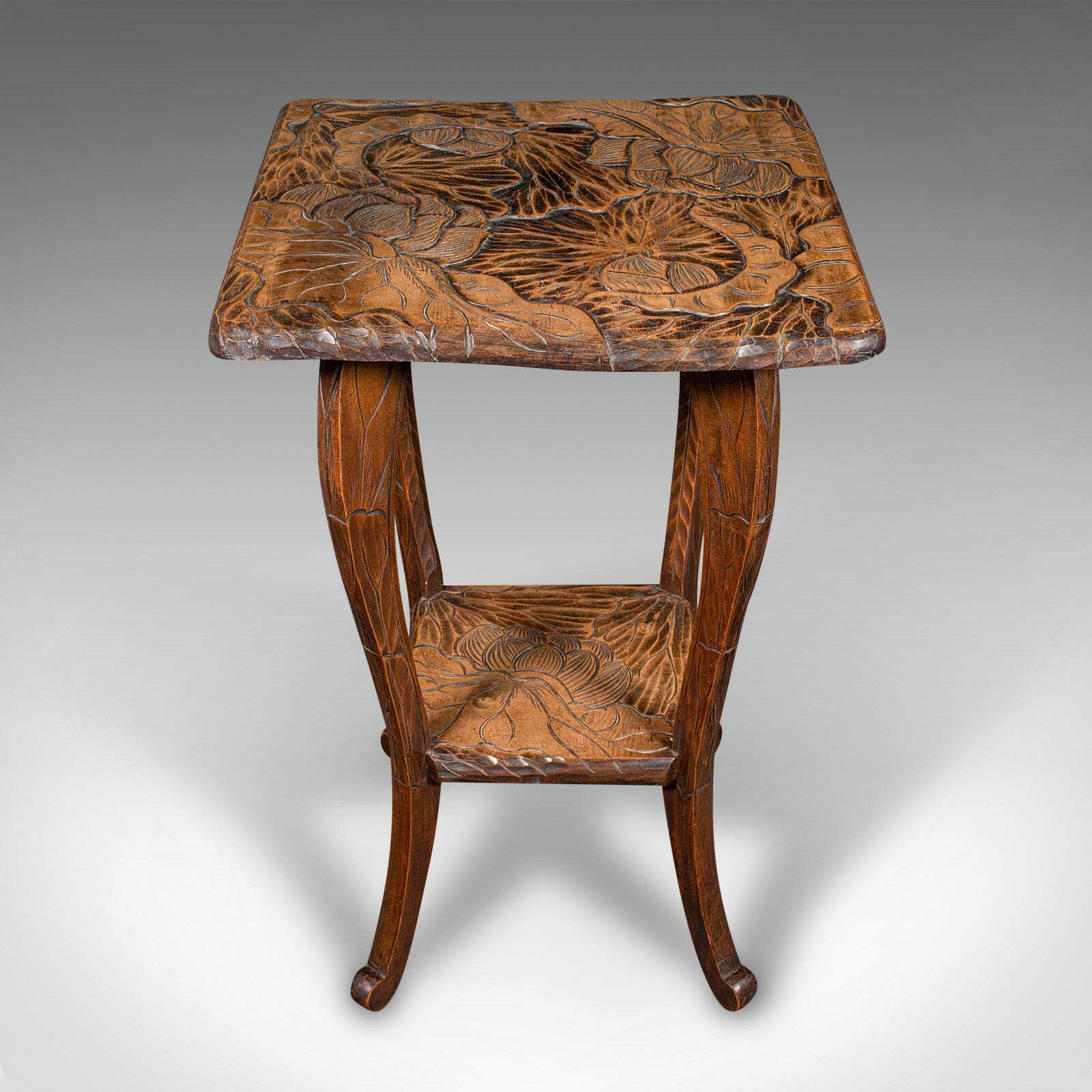 Antique Side Table, Japanese, Lamp, Jardiniere Stand, Arts & Crafts, Edwardian photo furniture