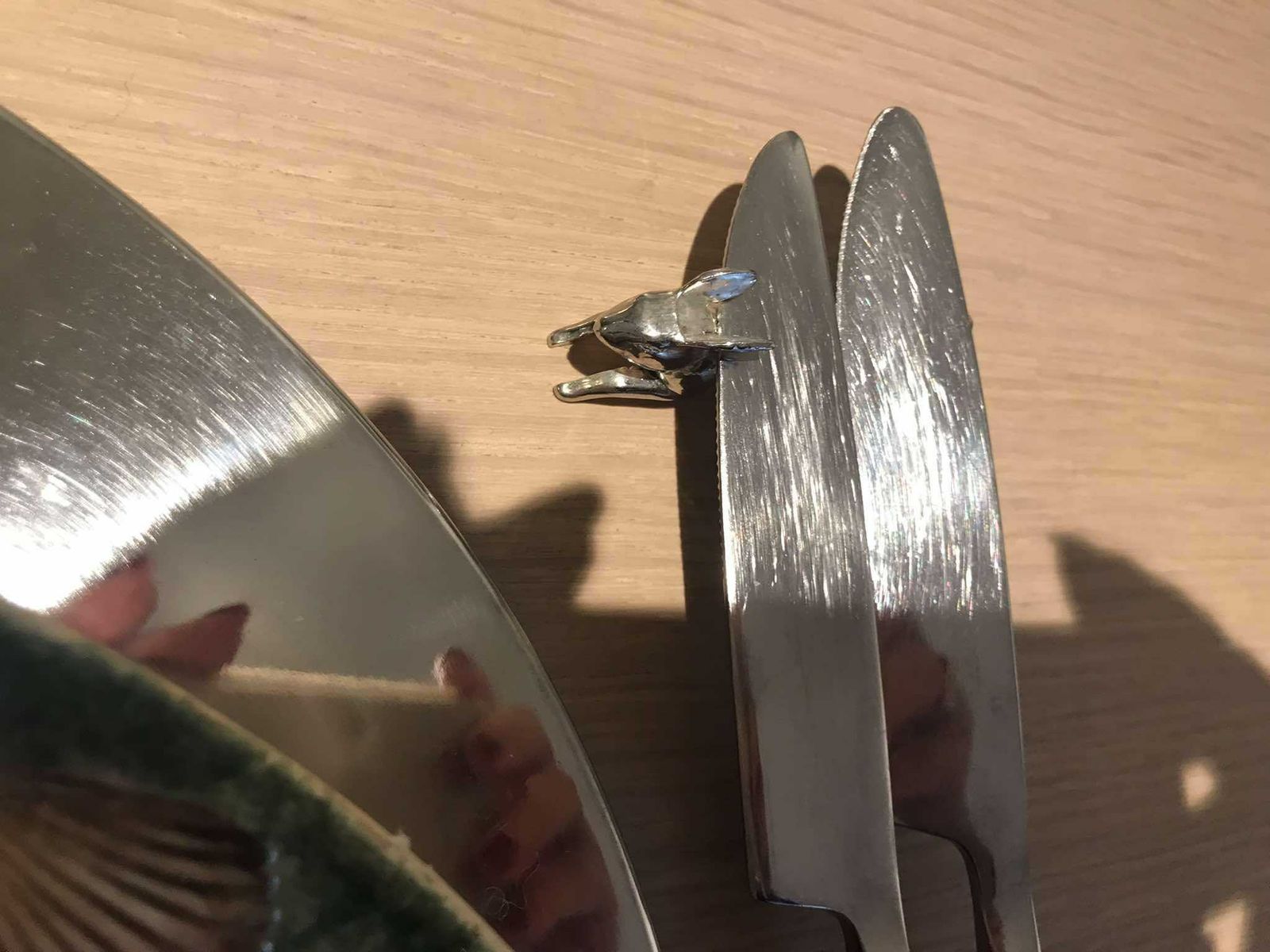 Knife Reste Knife Holders Rabbit Silver Plated Metal Set Of 6 Dinner Table Easter Decor Hunt Lovers Elegant Table Gift Animal Shaped photo for sale