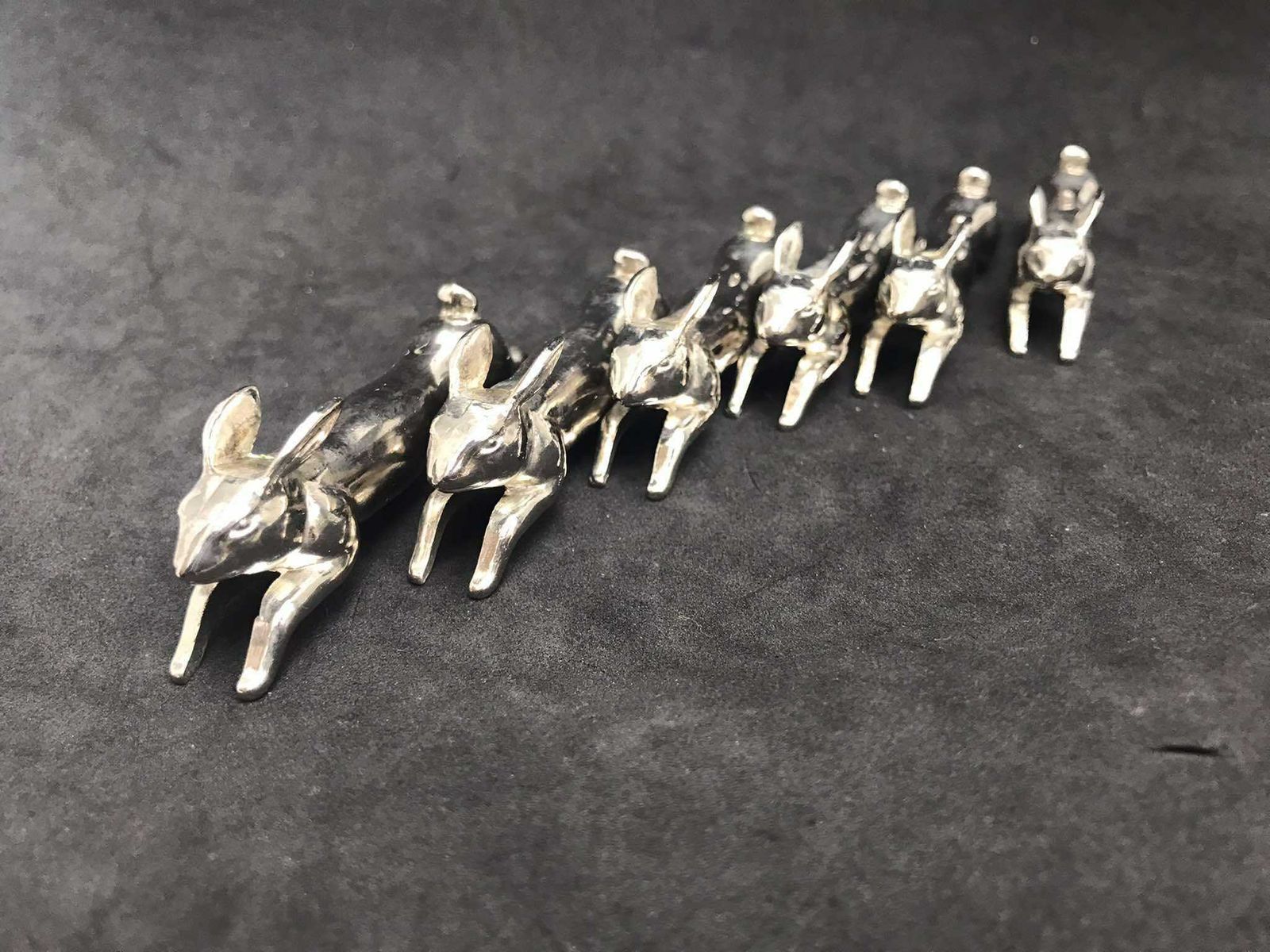 Knife Reste Knife Holders Rabbit Silver Plated Metal Set Of 6 Dinner Table Easter Decor Hunt Lovers Elegant Table Gift Animal Shaped photo vinterior
