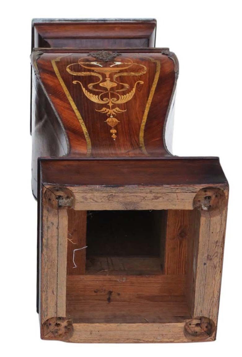 Antique 19th Century Large Neoclassical Jardiniere Statue Stand – Marquetry Pedestal Table With Ormolu Mounts And Marble Top photo buy