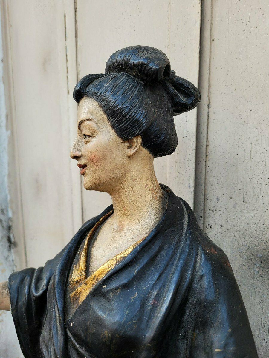 Art Att à Goldscheider, Japanese, Painted Terracotta Sculpture, 19th Century photo